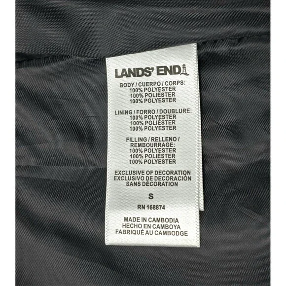 Lands End Women's Quilted Jacket Hooded Size Small Black Fully Lined Zip NWT - Picture 13 of 15